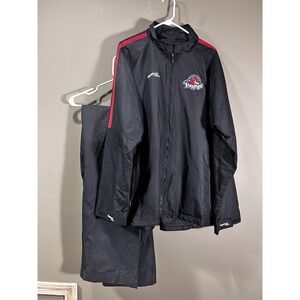 Rockford Icehogs Mens Ice Hockey Warm Up Suit Sz XL Black Jacket Pants 36x32